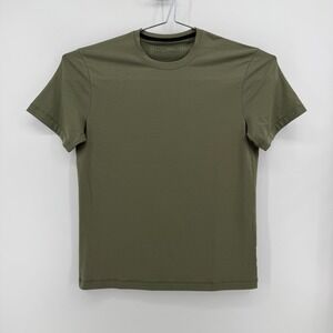 Public Rec Adapt Tee Mens M Olive Green Solid Polyester Lyocell Stretch Shirt